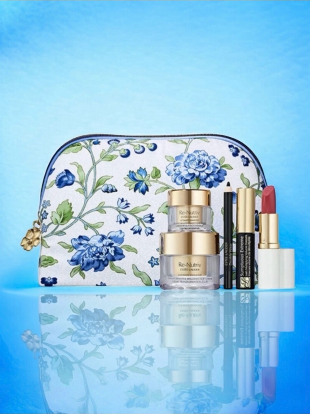 🆕💞Estee Lauder Re-Nutriv Ultimate Diamond Lipstick Mascara Eyeliner 6-PIECE SET